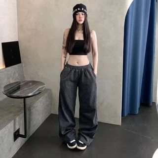 กางเกงวอร์มขากระบอกใหญ่ ทรง BAGGY PANTS.ผ้าสำลี ช&ญ ใส่ได้ รุ่นสูง 155 165 170 175 ซม