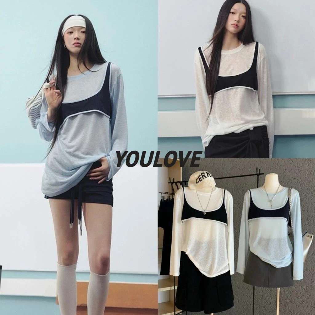 พร้อมส่งจากกทม✨เสื้อกันแดดบาง ๆ เสื้อกันหนาวแขนยาวเสื้อยืดผู้หญิงเสื้อแอร์สบาย ๆ หลวม ๆ ท็อปส์ซูผู้หญิง