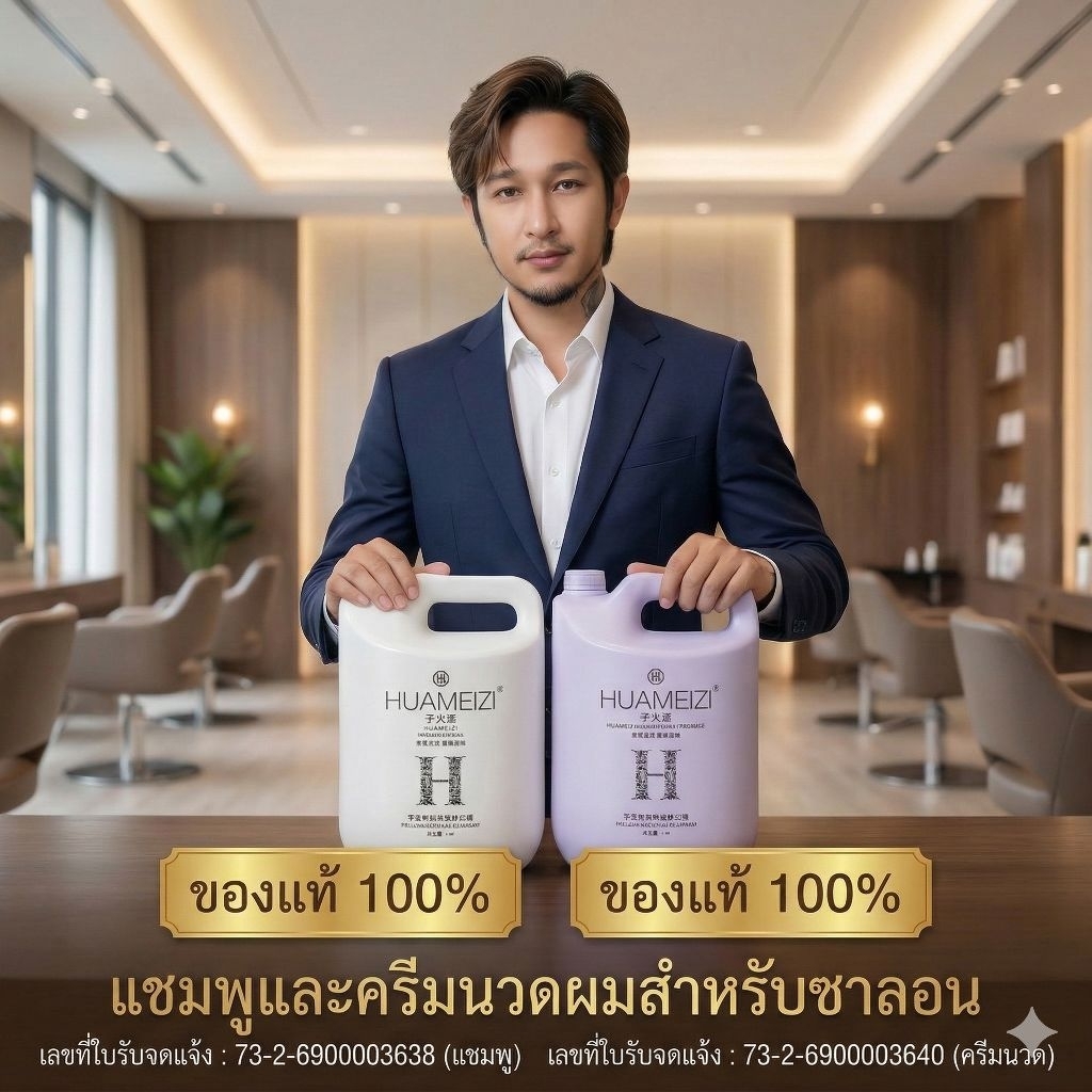 แชมพูแกลอนกลิ่นหอมสปอร์ต HUAMEIZI 3.8ลิตร แท้100%มีเลข อย.
