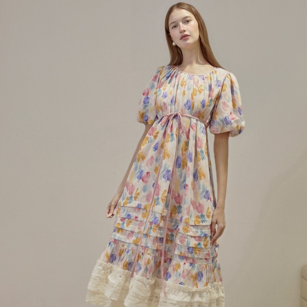 LINENNE - Chloe' Dress (แบบมีแขน) พร้อมส่งค่ะ