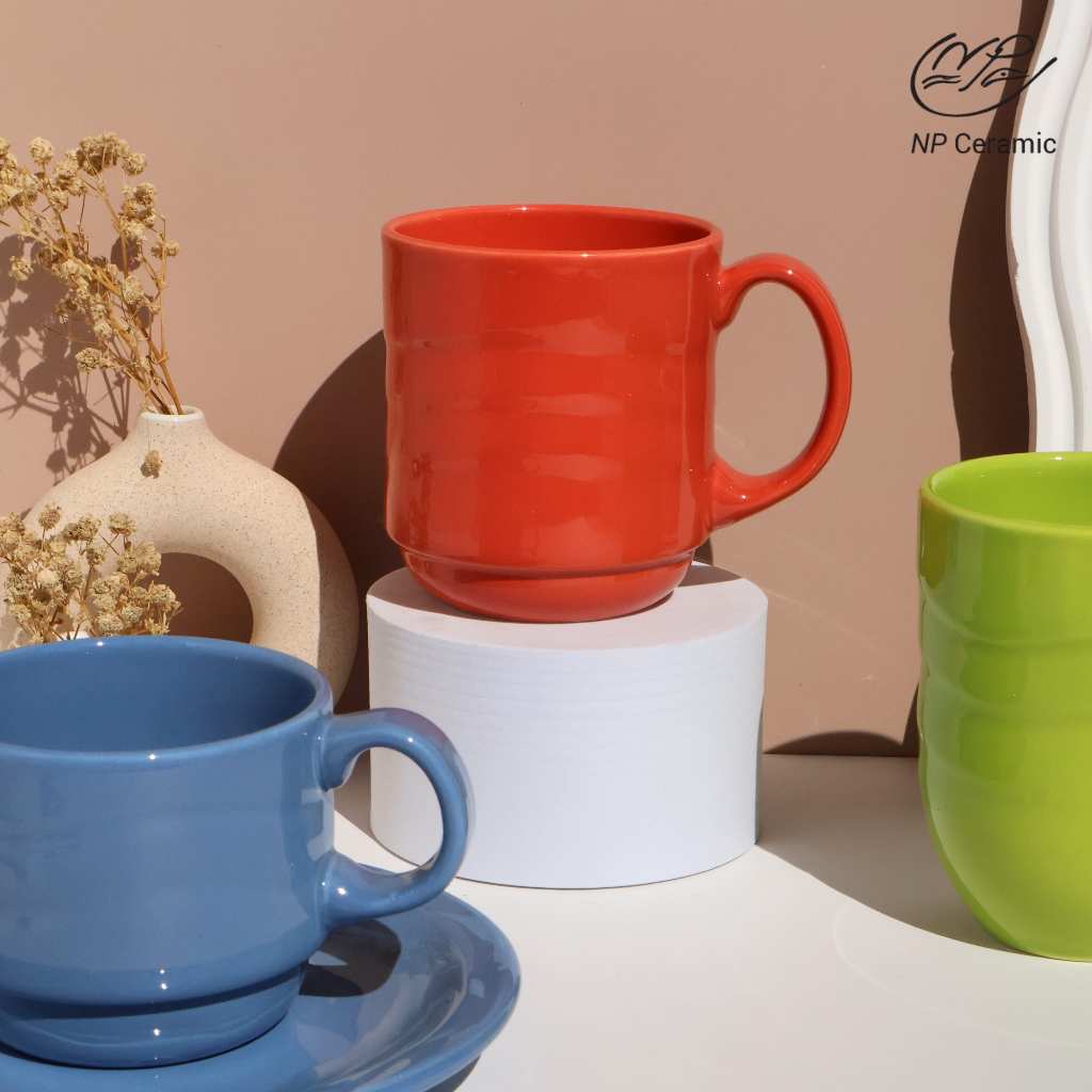 [ลดสูงสุด 80%] NP Ceramic แก้วเซรามิค แก้วกาแฟ แก้วมัค มีสีสัน