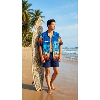 เสื้อเชิ้ต Hawaii ราคาถูก แฟชั่นหน้าร้อน
