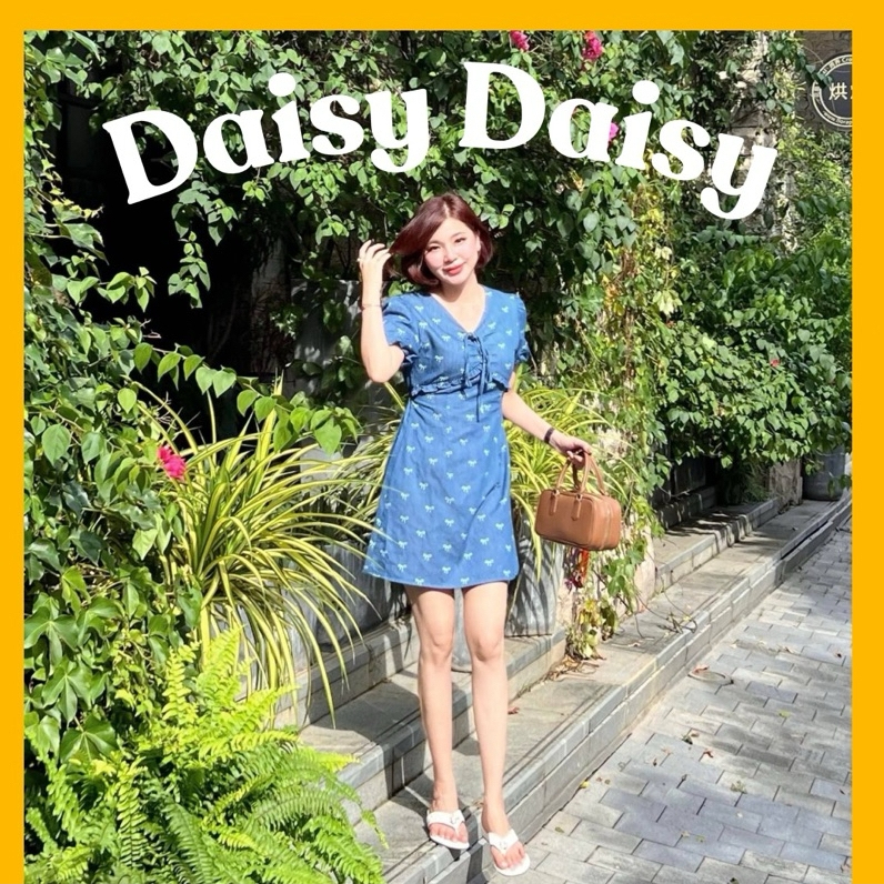 MG846 YQ KOREAN SHOP เดรสยีนส์โบว์ kawii ป้าย YQ