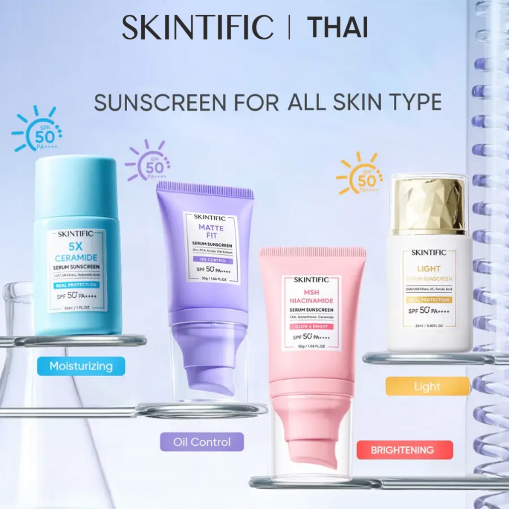 SKINTIFIC Niacinamide Brightening Serum Sunscreen SPF50+ PA++++ ไบรท์เทนนิ่ง ซันสกรีน กันแดด ครีมกันแดด สำหรับผิวบอบบาง รูปที่ 2
