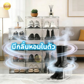LA กล่องใส่รองเท้าพลาสติกแข็ง วัสดุแบบอะคริลิคใส tower shoe …