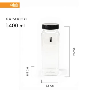 ide'e [3 PCS] ขวดน้ำพลาสติก Water Bottle รุ่น PNP3701 ความจุ 1,400 ml. ทนทาน ทำความสะอาดง่าย