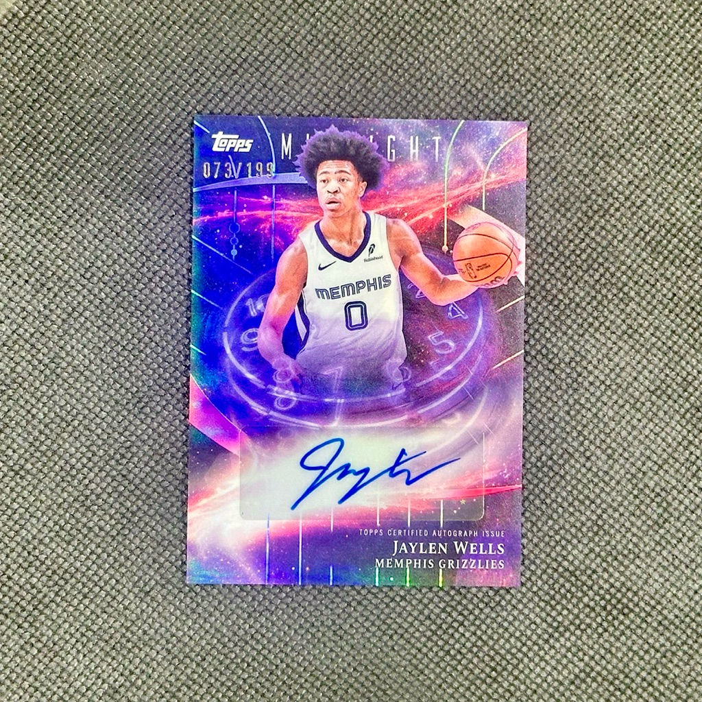 Jaylen Wells Auto 2024-25 Topps Midnight Stroke of Midnight /199 Grizzlies