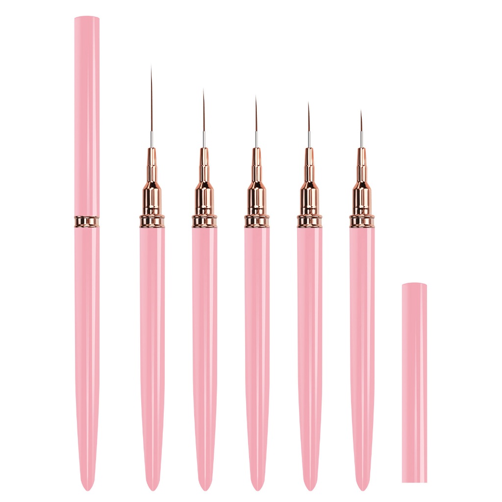 เซ็ตพู่กันเพ้นท์เล็บ 5ชิ้น หัวเล็ก 5 ขนาด แปรงวาดลาย เส้นคม Nail Art Fine Brush Set 5 pc
