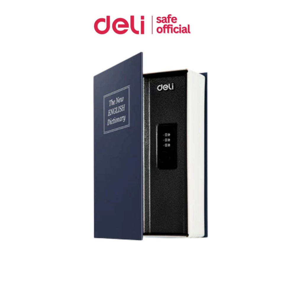 Deli ตู้เซฟหนังสือ กล่องใส่เงิน กล่องแอบเงิน นิรภัย ระบบกุญแจ แข็งแรง ความปลอยภัยสูง ทนทาน Book Safe