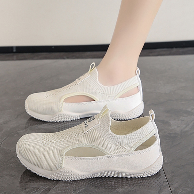 【Holost】รองเท้าผ้าผู้หญิง สลิปออน พื้นนุ่ม แฟชั่น ยืดหยุ่นได้ดี ไม่เจ็บเท้า สวมใส่สบาย รองเท้าคุณแม่ Ladies Lazy Shoes