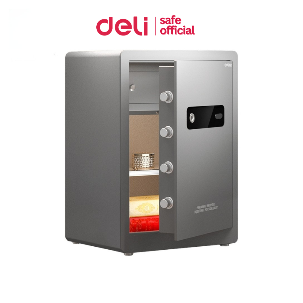 Deli ตู้เซฟ ตู้เซฟระบบดิจิตอล ใส่รหัสผ่าน สแกนนิ้ว สัญญาณเตือน แข็งแรงทนทาน รับประกัน 1 ปี Safe Box