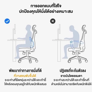 Owens💥เก้าอี้ทํางาน เก้าอี้คอม เบาะยางพารา รองรับเอวยางยืด การหมุน 360° 9 เทคโนโลยีหลัก ไม่เมื่อยล้าหลังนั่งยาว