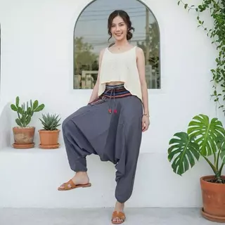 กางเกงม้งTC ขาจั้ม กางเกงชาวเขา เอวยืด ใส่ได้ทั้งชายและหญิง ผ้าฝ้าย