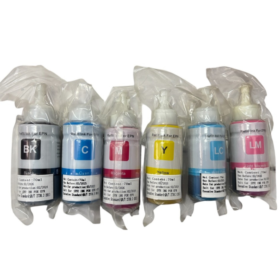 หมึกเติม Epson T673 NOBOX เทียบเท่า ใช่กับรุ่นL800/805/850/1800 Epson 673 มี6สี ฝาเเหลม