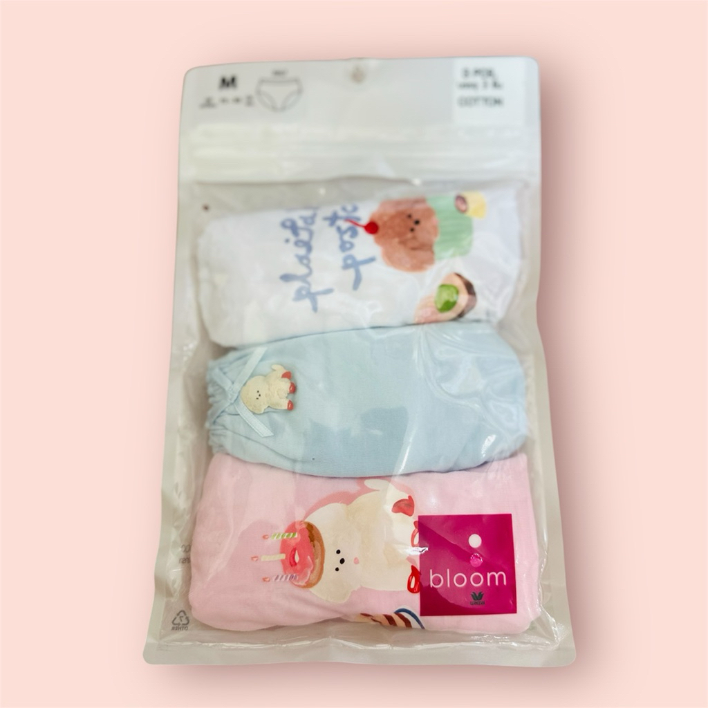 Wacoal bloom (คละลาย)กางเกงในเอวร้อยยาง สำหรับเด็ก Size M,L,XL,XXL