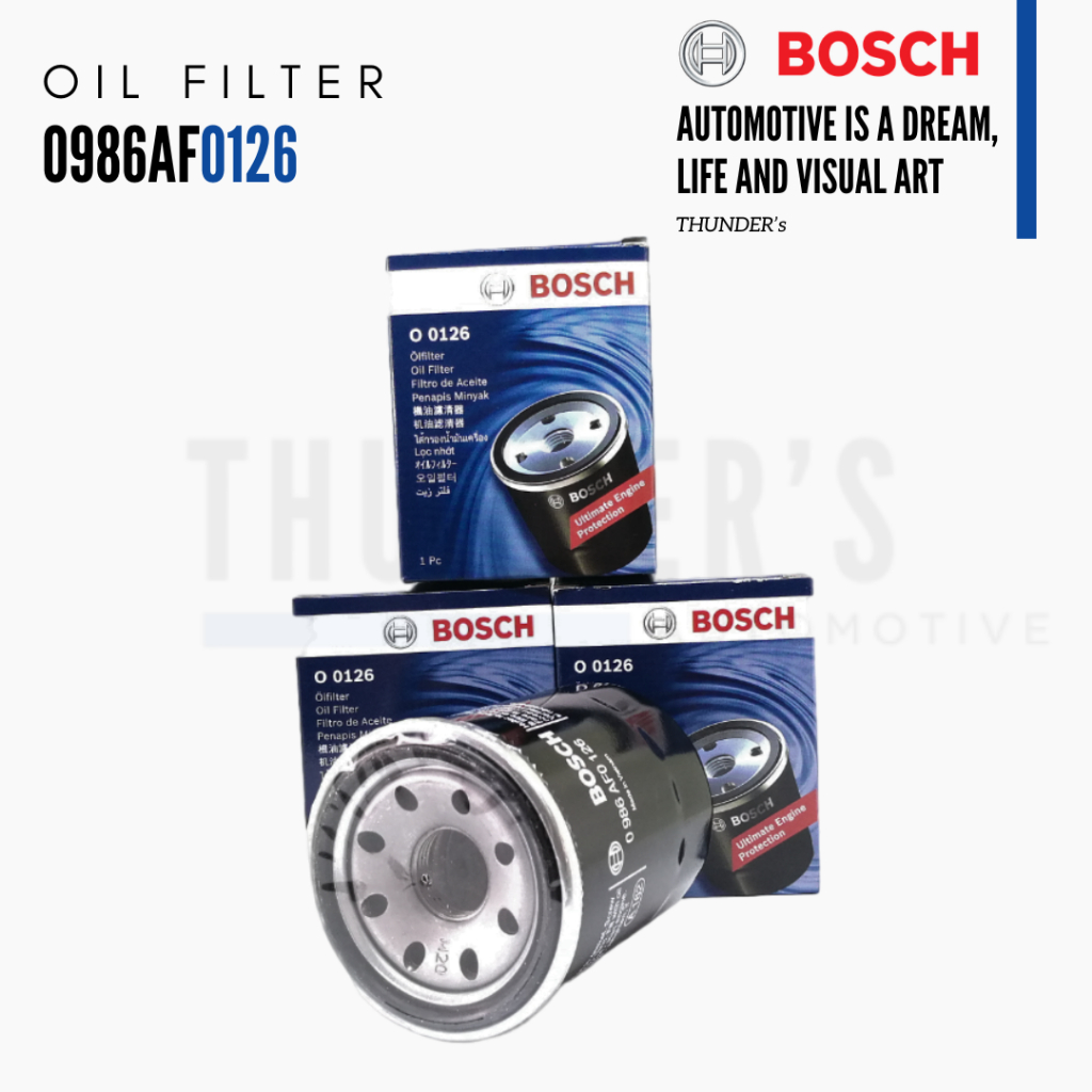BOSCH กรองน้ำมันเครื่อง Hyundai ATOS i10 I / II i20 I / II  0986AF0126