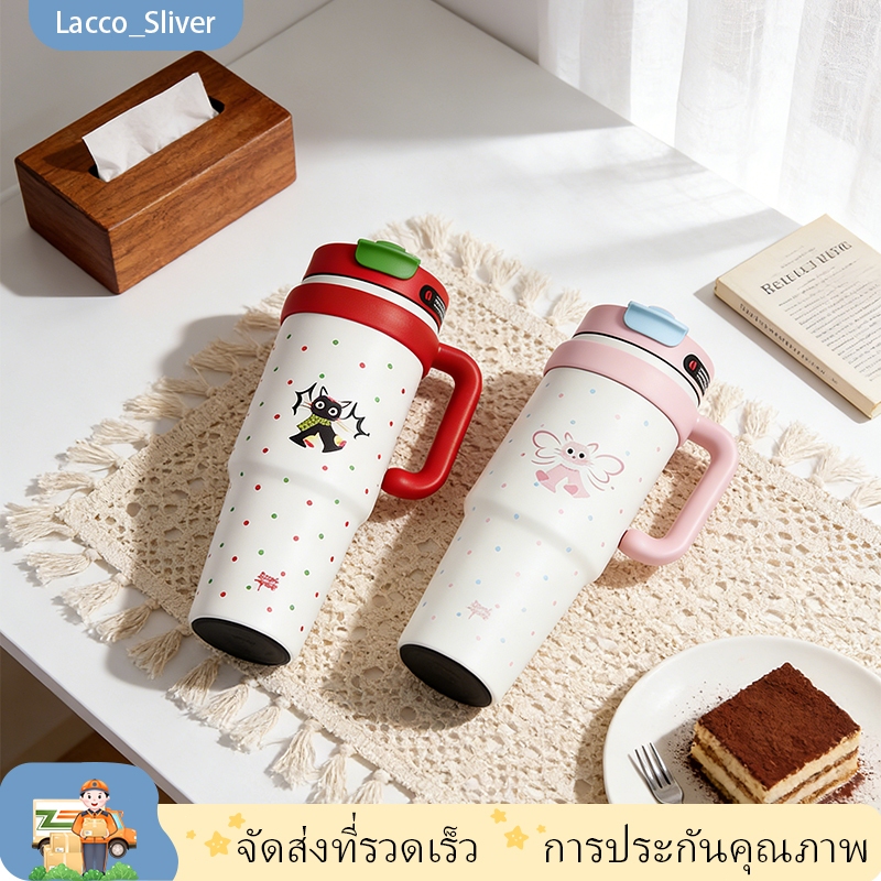 แก้วน้ำสแตนเลส 316 แก้วชั้นในเซรามิค ลายการ์ตูน มีให้เลือก 5 สี ของขวัญ🎁1000ml