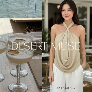พร้อมส่ง DESERT MUSE เสื้อคล้องคอ ผู้หญิง ทรงปล่อย พรางหุ่น ผ้าลินินผสม ใส่สบาย ใส่เที่ยว คาเฟ่ เรียบหรู