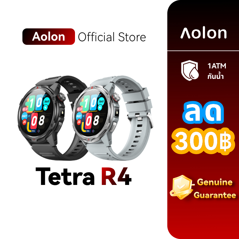 Aolon Tetra R4 Smartwatch GPS เข็มทิศสมาร์ทนาฬิกา 1.43 AMOLED AOD บลูทูธสมาร์ทนาฬิกา 466*466 จอแสดงผล 100 + โหมดกีฬานาฬิ