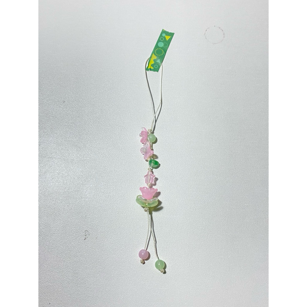[Aozora_bead] สายห้อยโทรศัพท์ ธีมชมพูเขียว