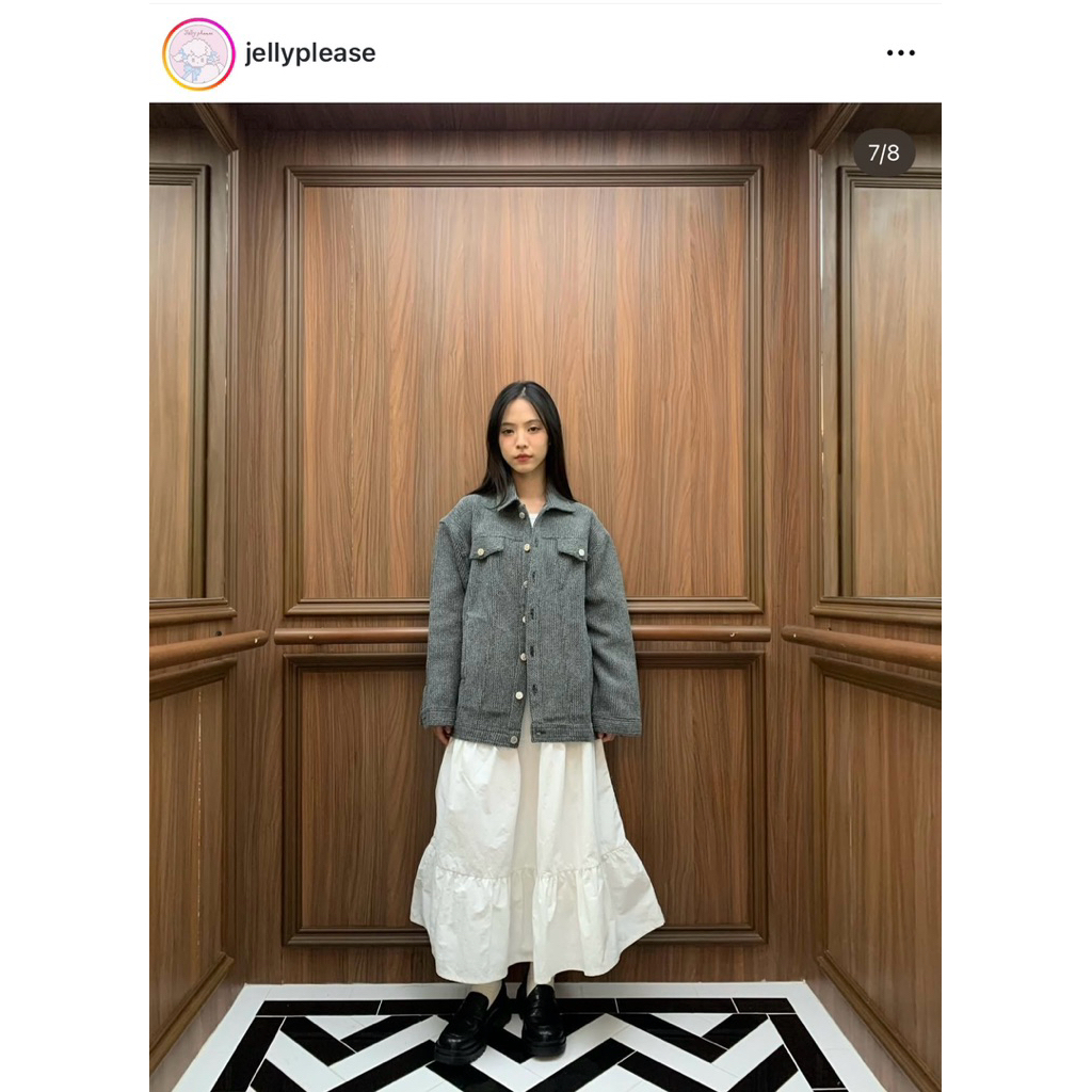 ส่งต่อ Jelly please ⛄️Jacket oversize สีเทา ⛄️new but wash