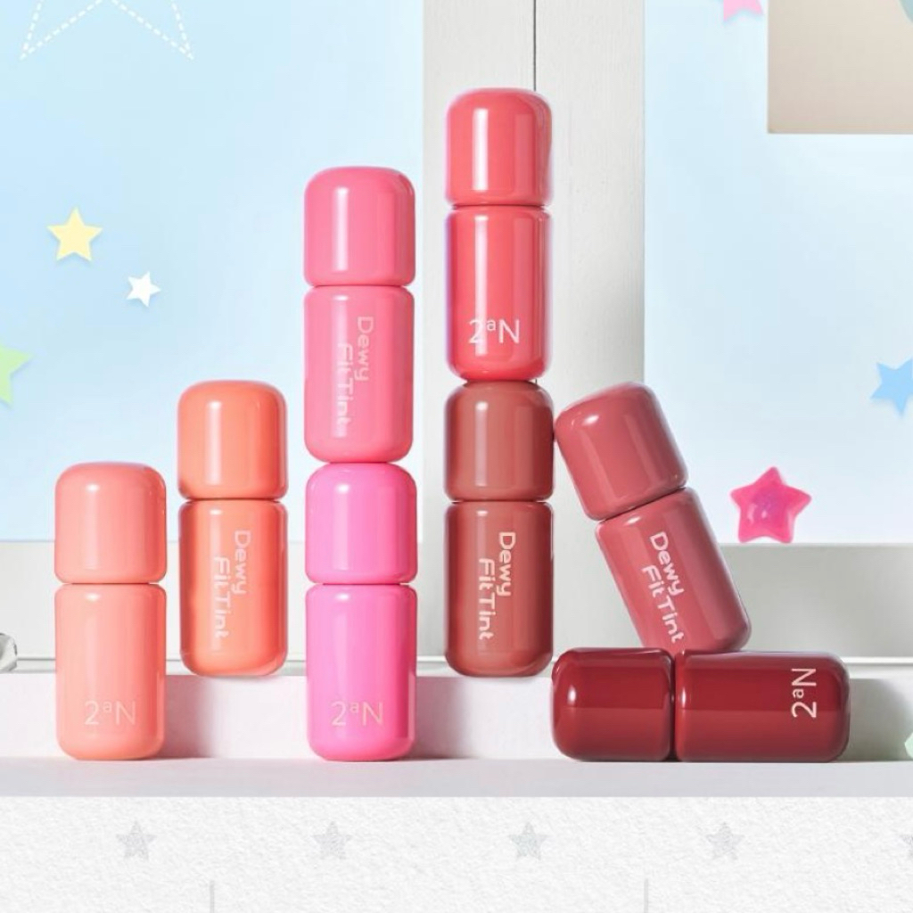 2aN ลิปทินท์สีชุ่มชื่นเหมือนน้ำค้าง Dewy Fit Tint 8 สี เฉพาะ Olive Young สี 02,03 แถม Lip&Sheek mini