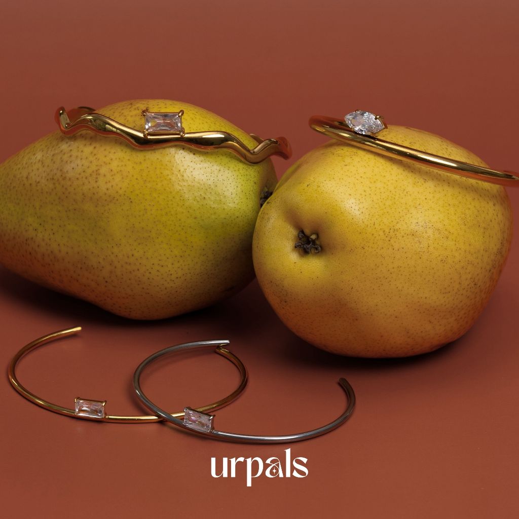URPALS กำไล Stainless ชุบทอง18K ฝังเพชร CZ เกรดคุณภาพสูง ใส่อาบน้ำ ออกกำลังกายได้