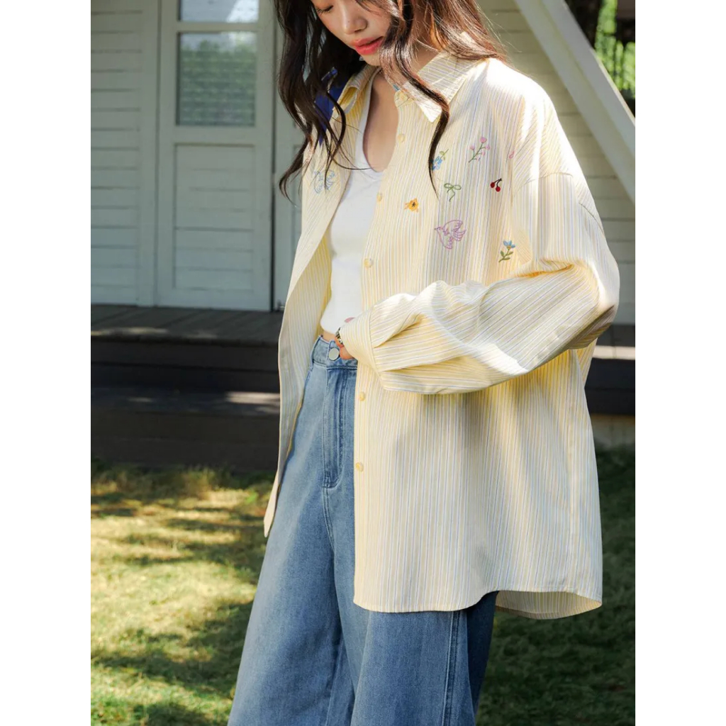 [พร้อมส่ง L /พรีออเดอร์] ❤KUOSE : Spring Garden Embroidered Blouse❤