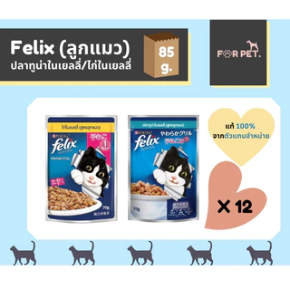 FELIX เฟลิกซ์ อาหารแมวแบบเปียก ทุกรสชาติสำหรับแมวทุกตัว 1โหล (12x85g)