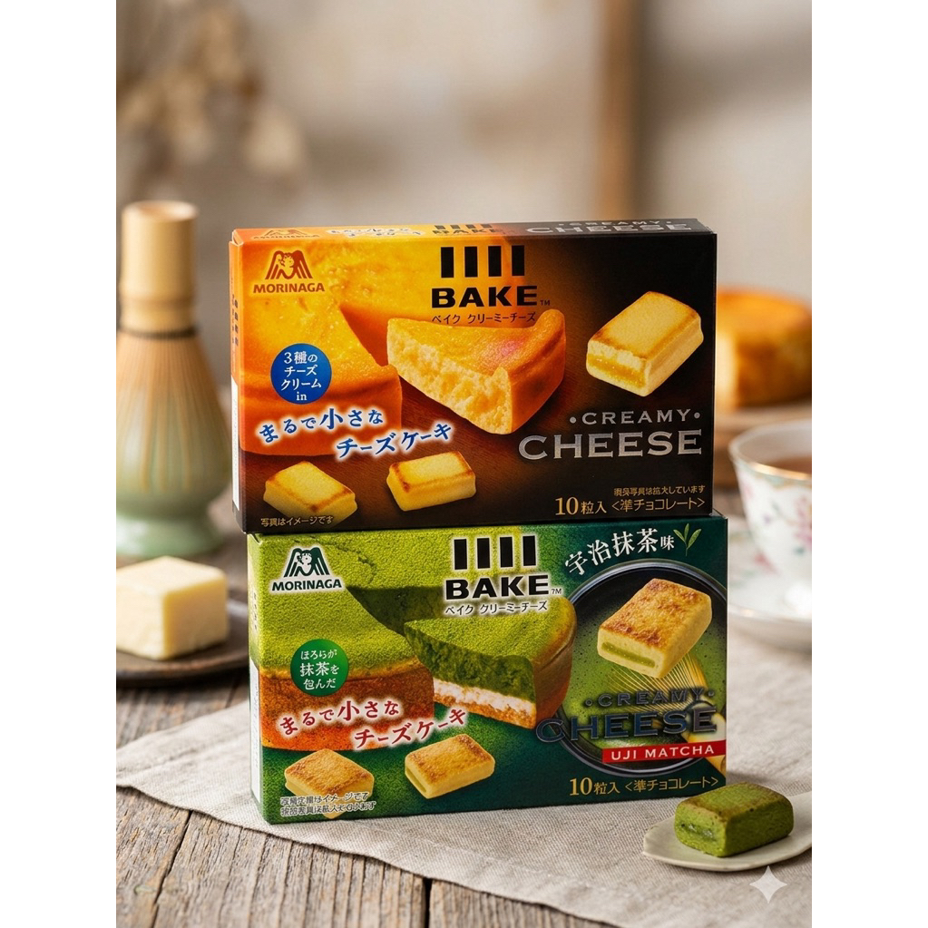 Morinaga BAKE Creamy Cheese 🧀 ขนมสุดฮิต ครีมชีสญี่ปุ่น 🇯🇵