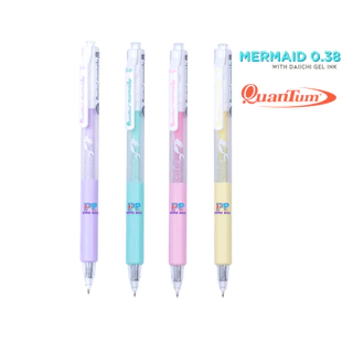 Quantum (ควอนตั้ม) ปากกาเจล ปากกา daiichi รุ่น Mermaid หมึกน้ำเงิน ขนาดหัว 0.38 มม.กันน้ำ ( 12 ด้าม / กล่อง คละสี )