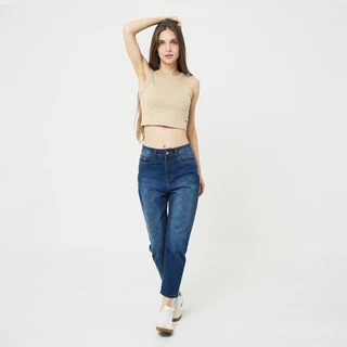 DAVIE JONES WOMEN [BE FEARLESS] เสื้อยืดผู้หญิง Tank Top Crop T-Shirt สีน้ำตาล น้ำตาลทอง กากี กากีอ่อน ครีม ม่วง BA0026