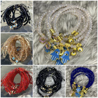 ลูกปัดแก้วคริสตัล 3/4/6/8 มม. โปร่งแสง หลากสี 70-195Pcs ต่อถุง สําหรับทําเครื่องประดับ DIY