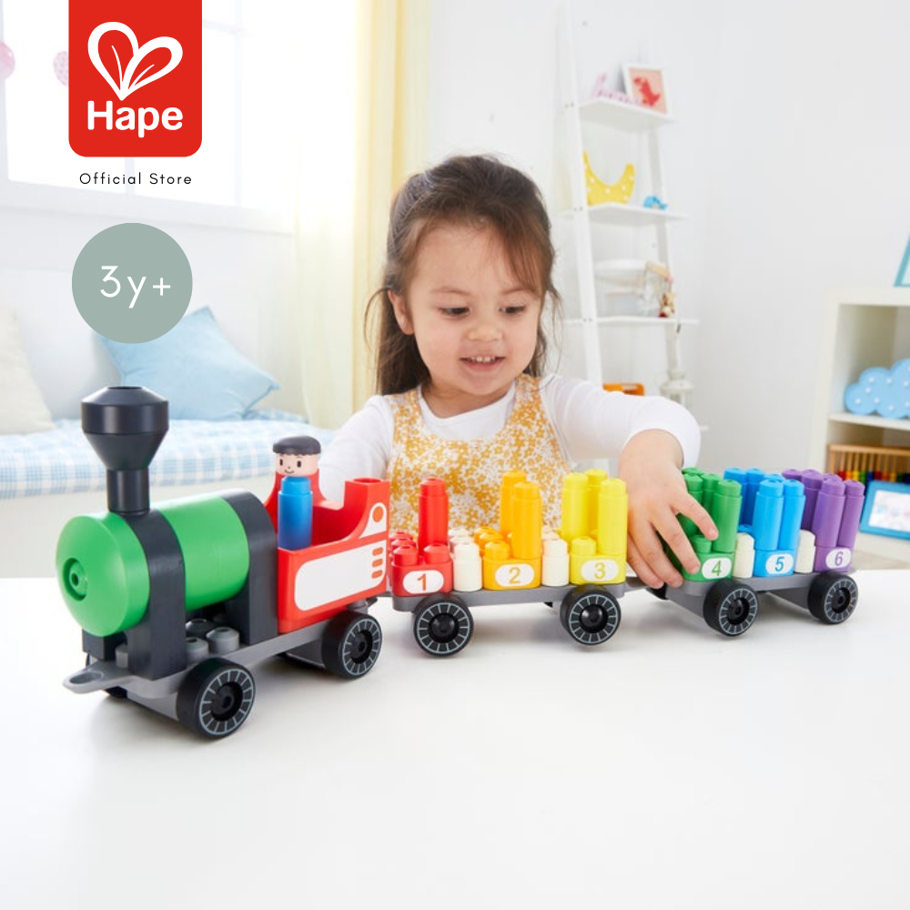 Hape - Rainbow counting Train ตัวต่อโพลีเอ็มชุดรถไฟสายรุ้ง 63 ชิ้น 3Y+ รูปที่ 4