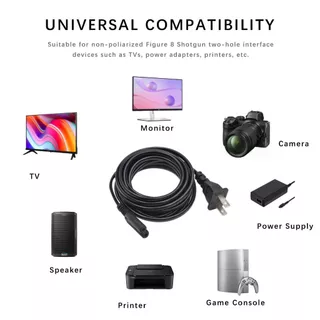 สายไฟชาร์จ 2 Prong AC Charger Replacement for ONN Bluetooth Speaker Speaker Charger Charging Power Cable Cord 10Ft