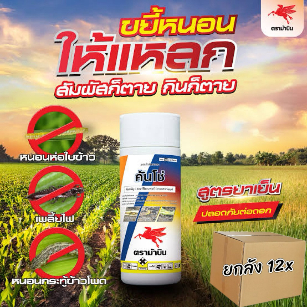 (ยกลัง12ขวด ) คันโซ่ (คลอฟีนาเพอร์) สารกำจัดหนอนสูตรเย็น อัตราส่วนการใช้ 30ซีซี/น้ำ20ลิตร ขนาด 1ลิตร