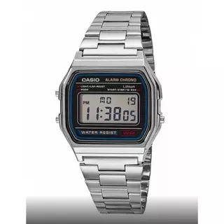 นาฬิกาดิจิทัลสแตนเลส รุ่น-158-สายสแตนเลส กระจกมิเนอรัล ขนาดหน้าปัด 34mm