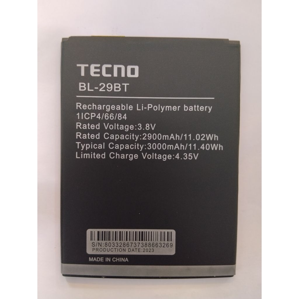 แบตเตอรี่ TECNO Spark Go / 4 Air KC1 KC1j Kc6 BL-29BT 3000mAh ประกัน 3 เดือน
