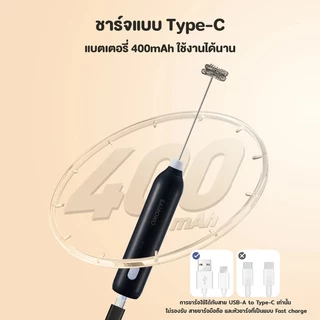 (ประกัน1ปี) Samono เครื่องตีฟองนม ที่ตีฟองนมไร้สายขนาดเล็ก ชาร์จเเบตไทป์ซี แบบพกพา SW-MFB10