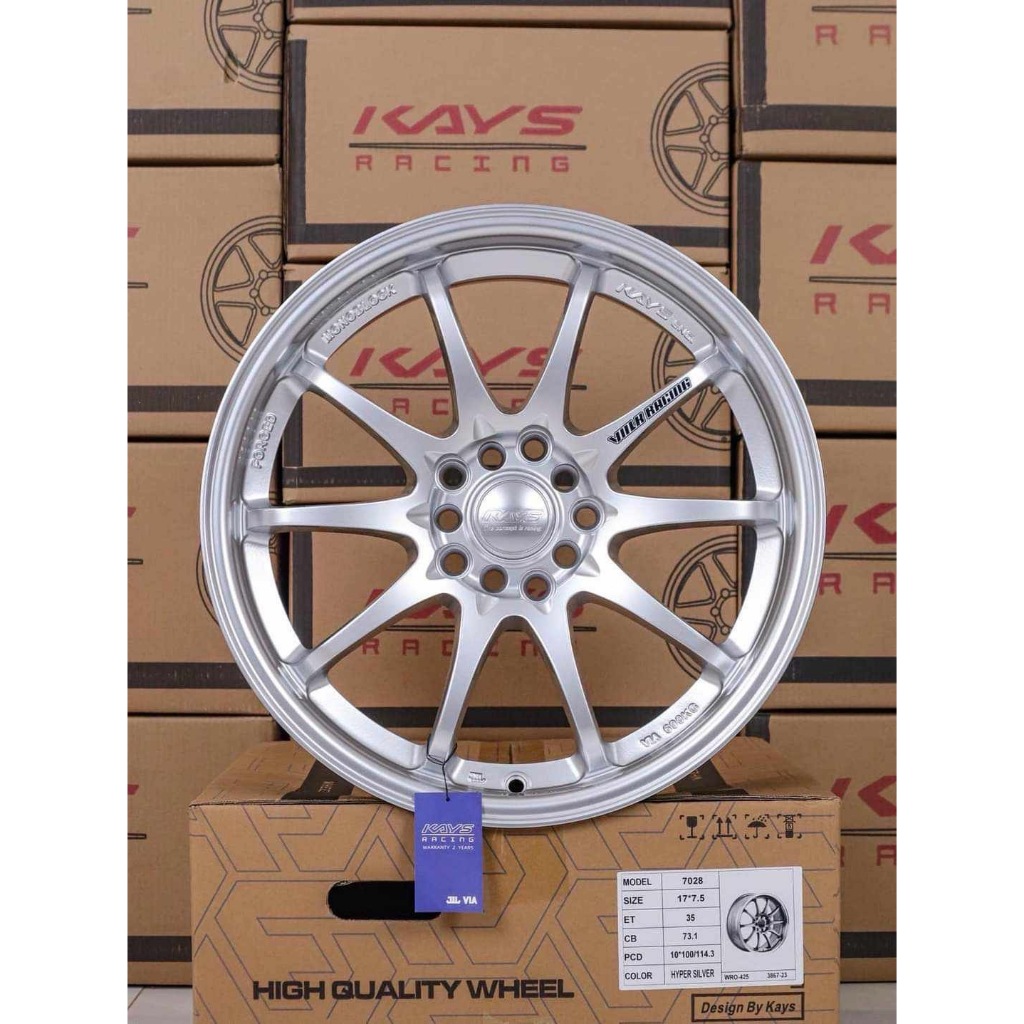 ล้อแม็กเรซ CE28 5รู100/114 ET35 ไฮเปอร์ซิลเวอร์ กว้าง7.5 ขอบ17นิ้ว (ราคา4วง)