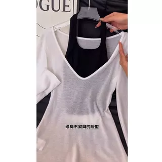 เสื้อคลุมกันแดดแขนยาวผ้าโปร่งบางสีขาวคอวีสำหรับผู้หญิง ทำจากผ้าไหมน้ำแข็งเนื้อบางเบา เหมาะสำหรับฤดูร้อน