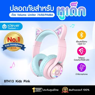 [มีปุ่มจำกัดเสียงสำหรับเด็ก] หูฟังเด็ก iClever BTH13 Kids Headphones BT หูฟังครอบหู หูฟังสำหรับเด็ก