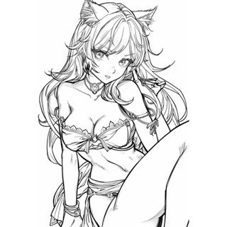 กระดาษลอกลายสำเร็จรูป ลายผู้หญิง ขนาด A4 1แผ่น พร้องลงหนังเท…