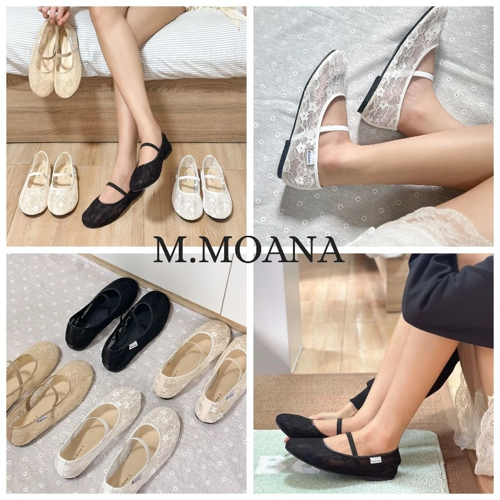 Lace Mary Jane ผลิตในไทย M.MOANAรองเท้าแมรี่เจน