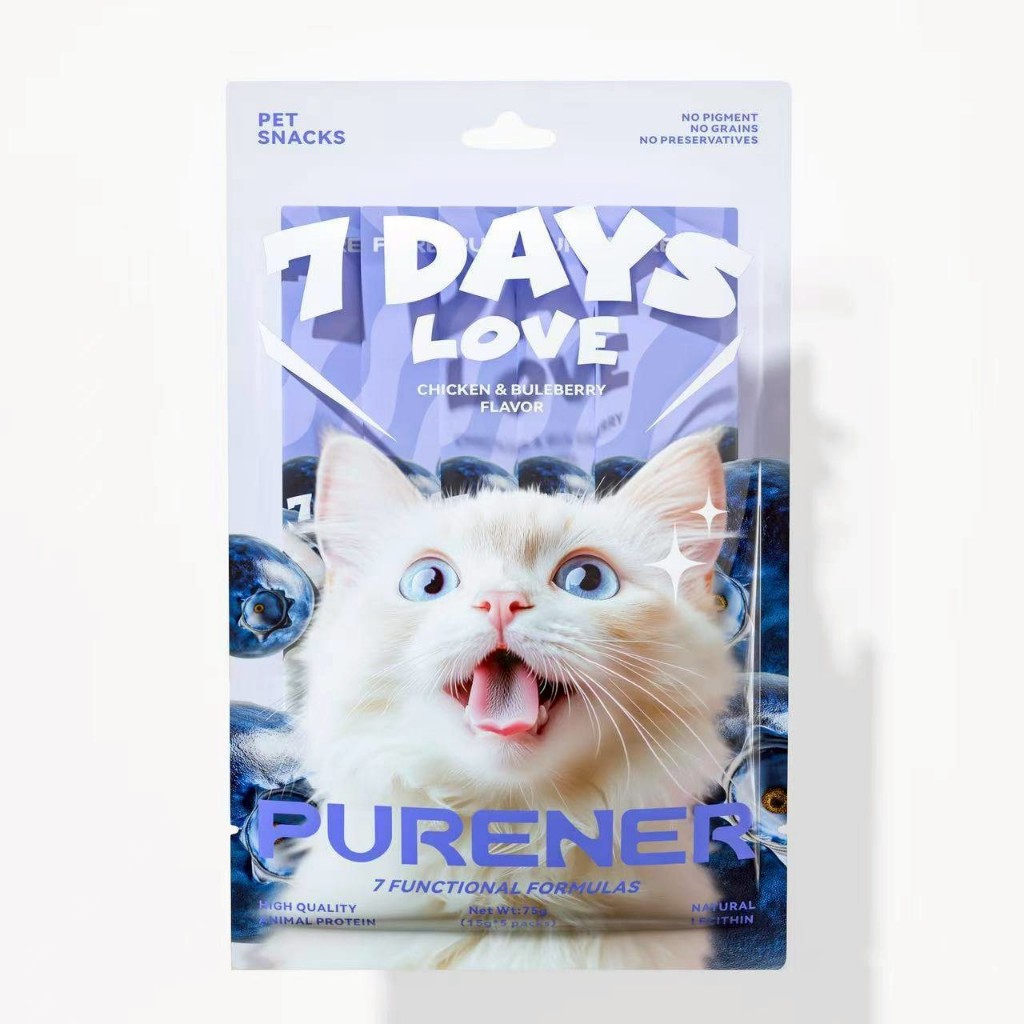 ขนมแมวเลียวิตามิน7Days love-เพื่อสุขภาพดีทุกวัน แพ็ค(5ซอง*15g.)