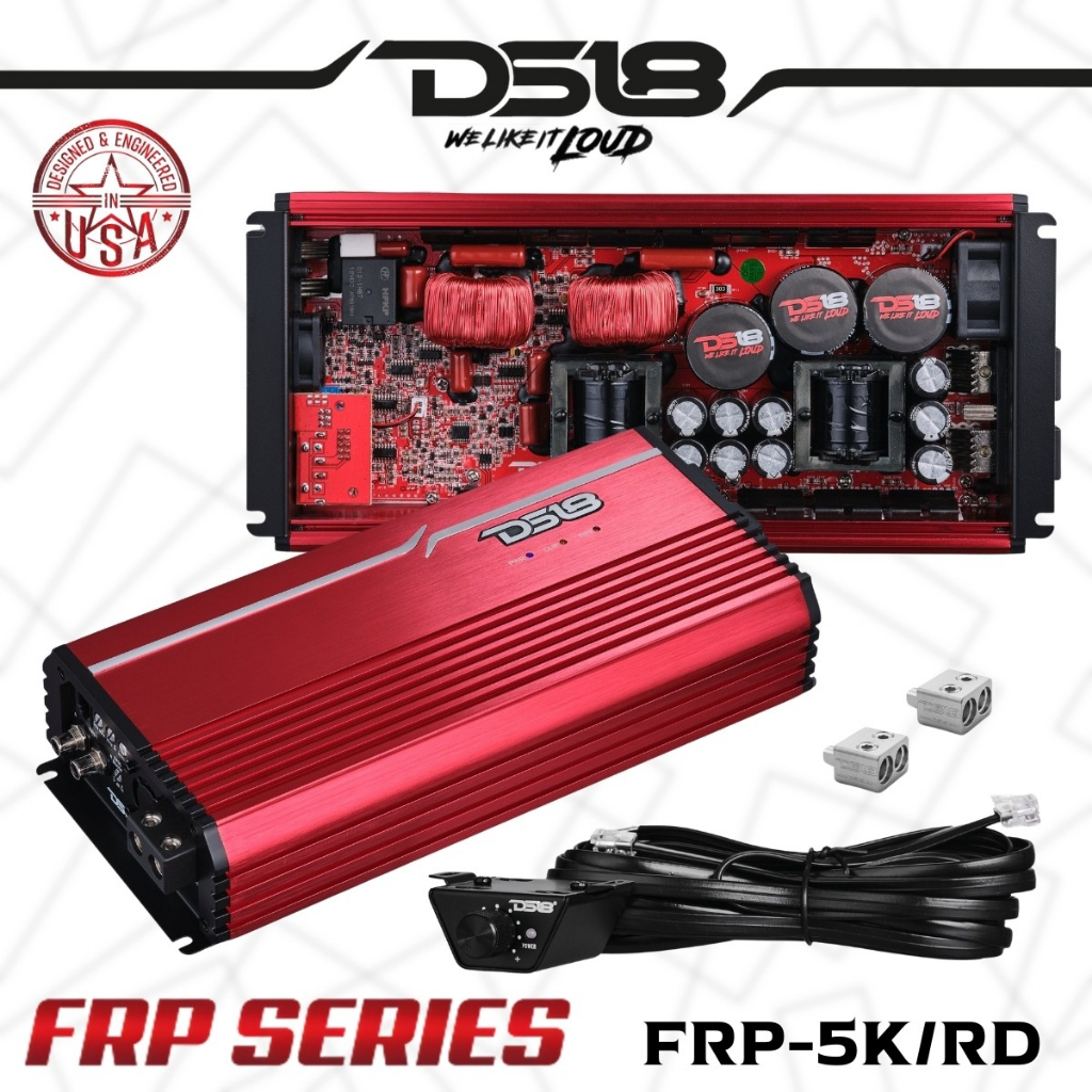 แอมป์พลังแรง DS18 Monoblock Class D Full-Range Amplifier 5000 Watts รุ่นท็อปจาก DS18 รุ่น FRP-5K/RD