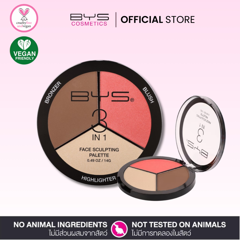 BYS Cosmetics  3-IN-1 Face Sculpting Palette (444) l Fresh Faced