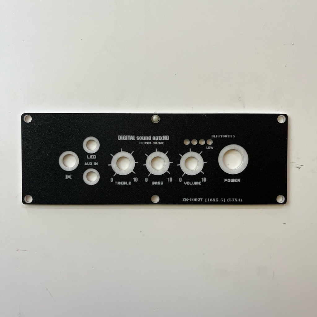 แผ่นเพลทลำโพง Bluetooth DIY รุ่น ZK-1002T 16×5.5cm สีดำ ผิวทราย