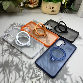 เคส Ring&Stand แหวนหมุนตั้งได้ กันลื่น หลังขุ่นขอบสี s26 Ultra / s25 / s24 / s23 / A17 / A16 / A26 / A57 / A56