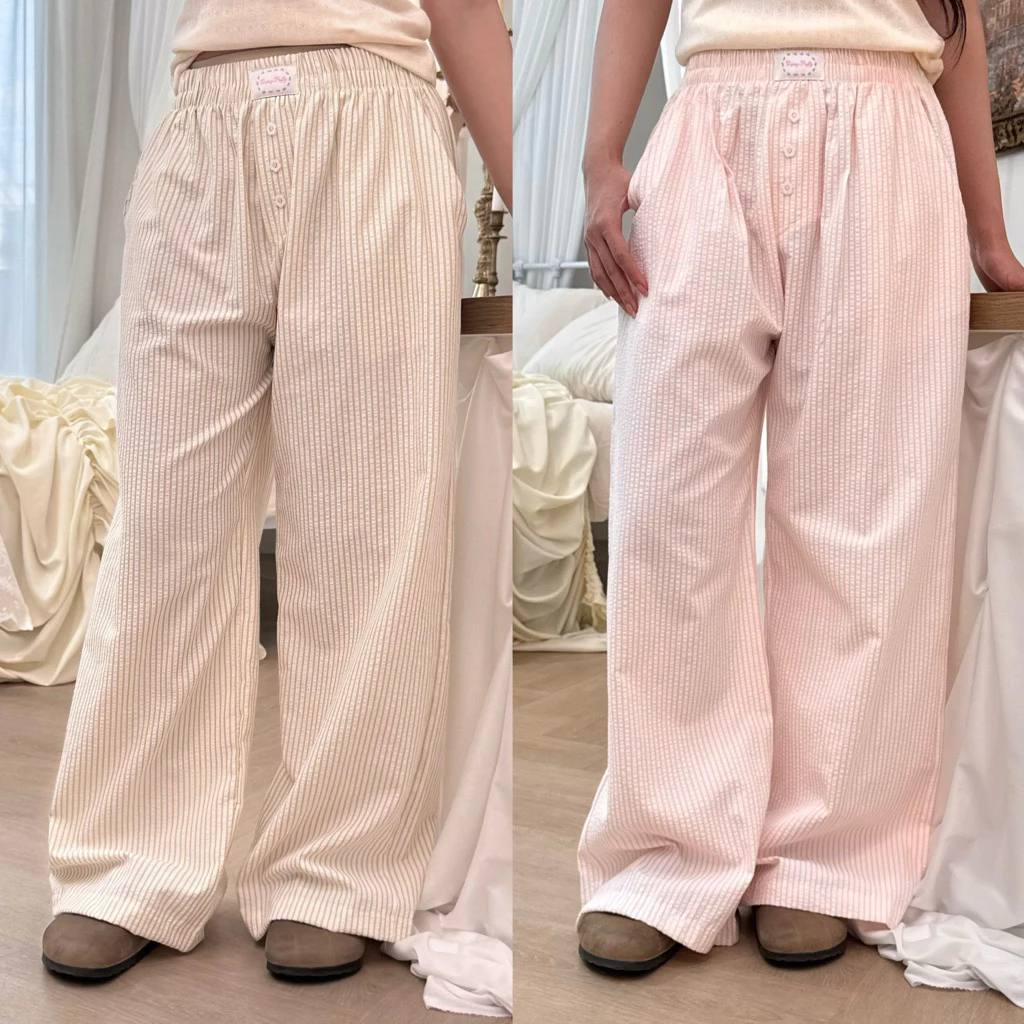 Dopey.Puffy / Nola Pants กางเกงกระบอกใหญ่ ผ้าคอตตอน (A04)
